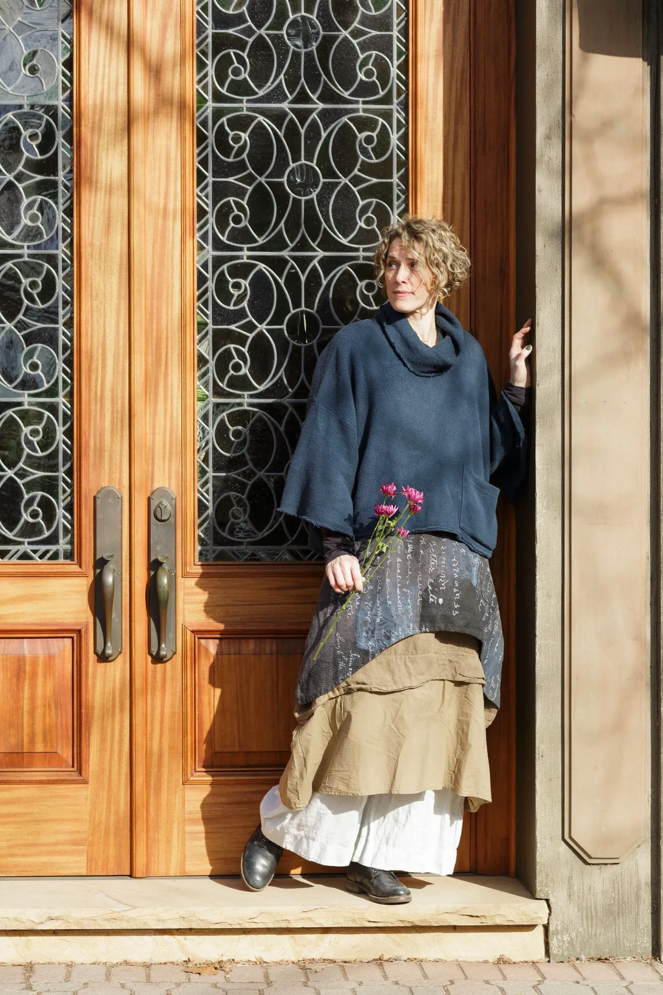 1589 Crop Sherpa Cowl Atlantic
