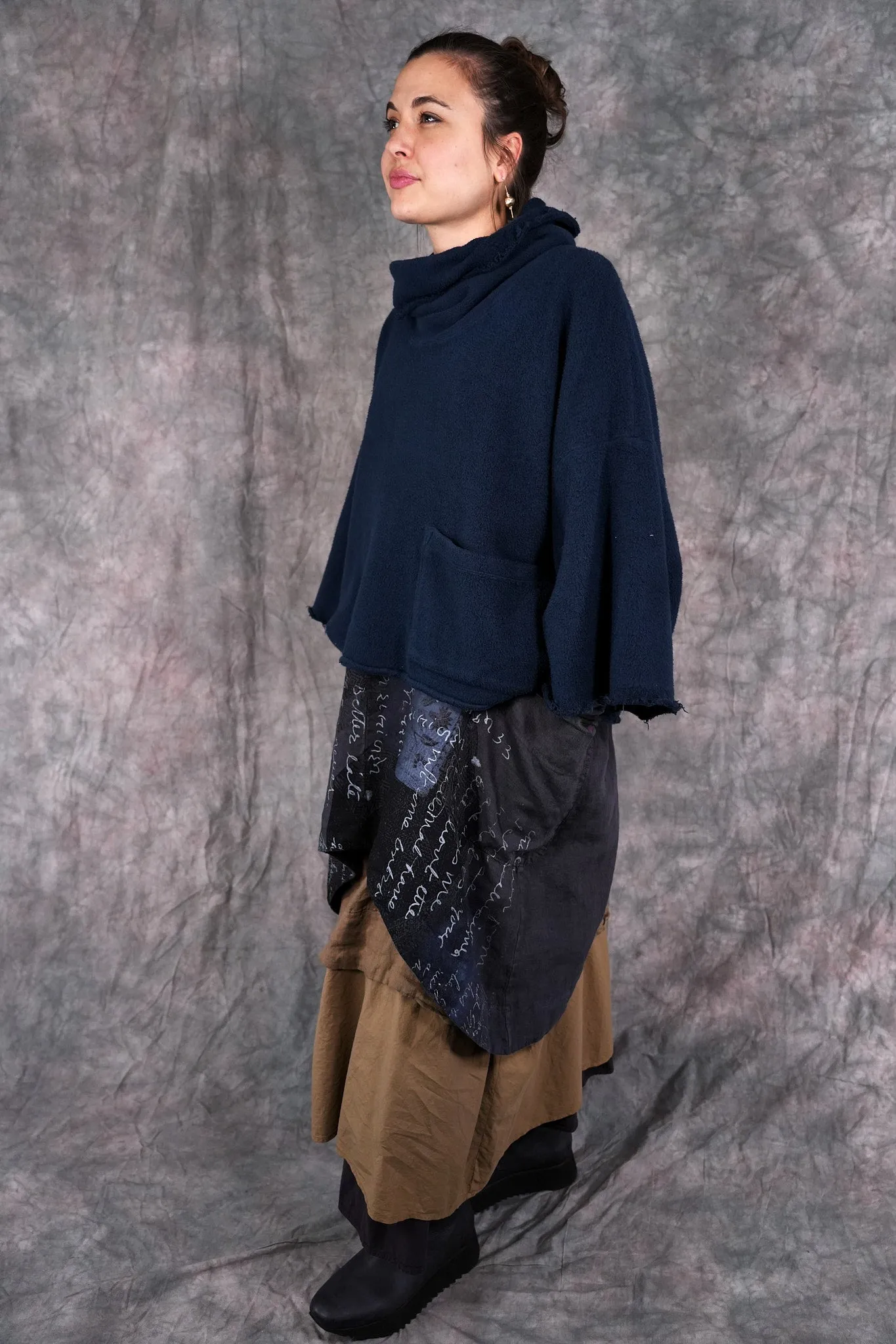 1589 Crop Sherpa Cowl Atlantic