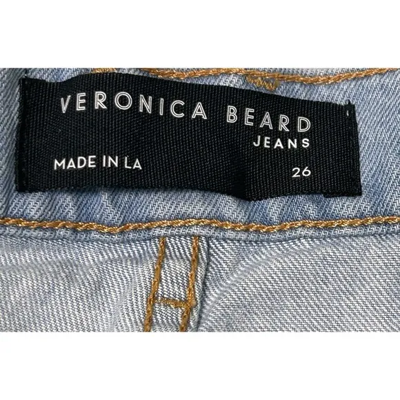 $178 - Veronica Beard Timmi Cutoff Denim Shorts Light Wash Size 26 Button Fly