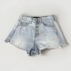 $178 - Veronica Beard Timmi Cutoff Denim Shorts Light Wash Size 26 Button Fly