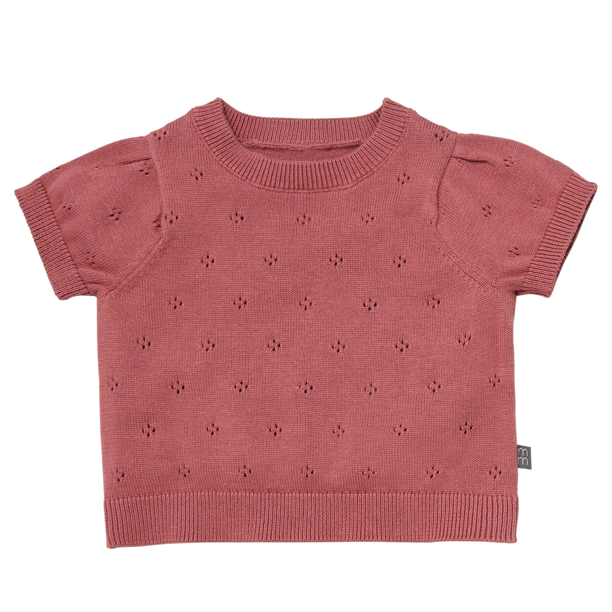 2-Piece Baby Girls Dark Rose Sweater Knit Top and Shorts Set