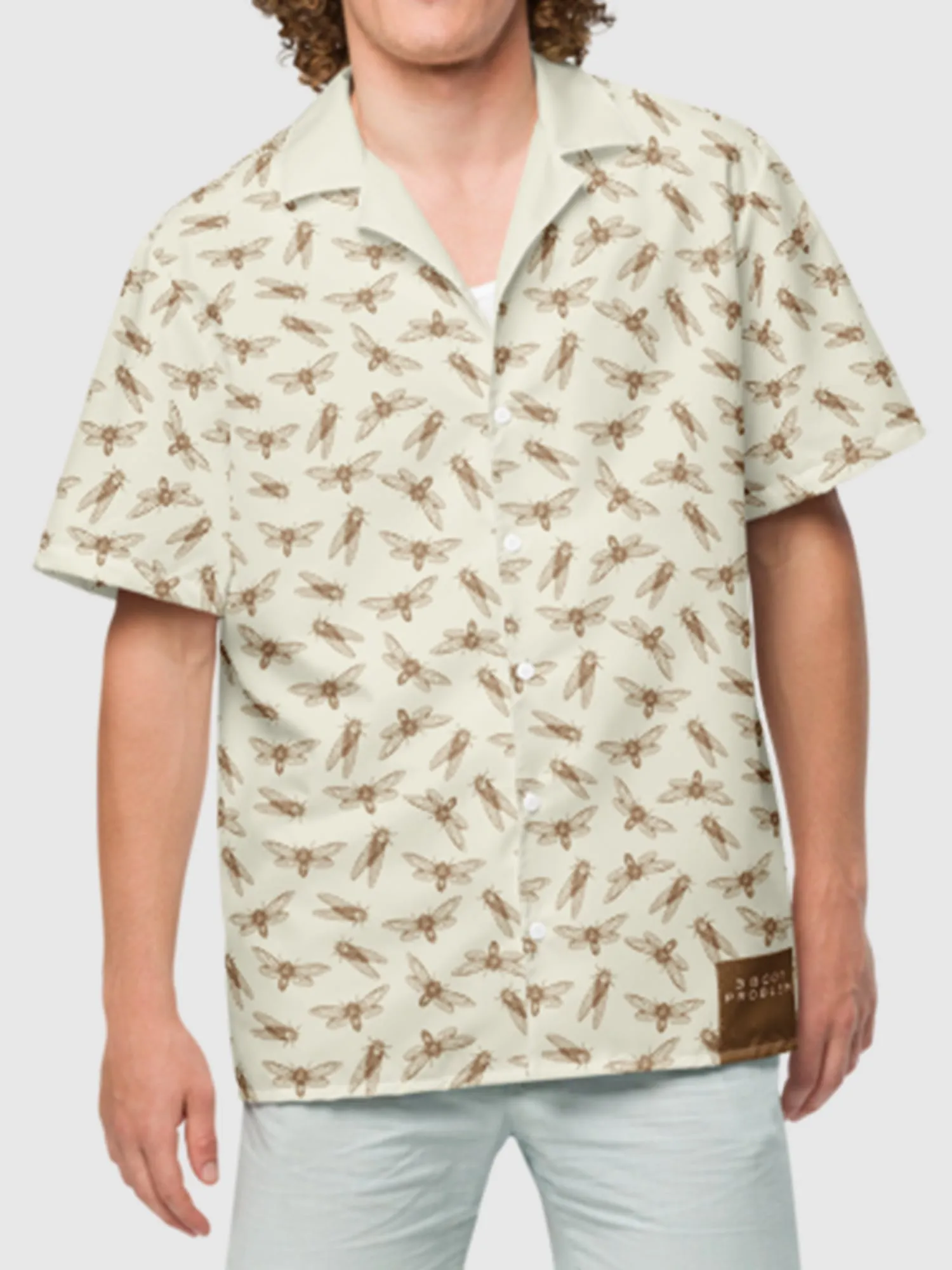 3 Body Problem Bugs Unisex Button Shirt [Ivory]