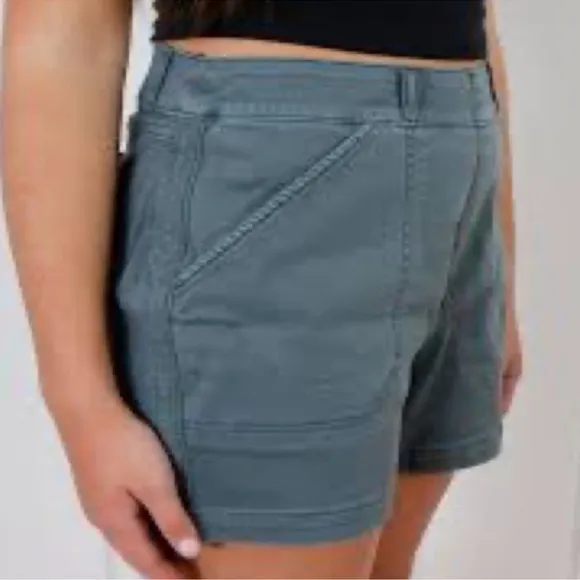 34. SPANX 6-Inch Stretch Twill Shorts in Hazy Grey