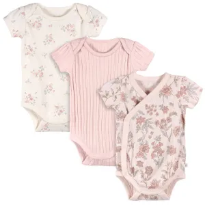 3pk Kimono Bodysuits - Pink