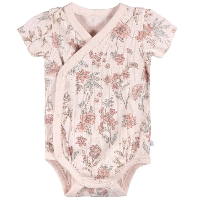 3pk Kimono Bodysuits - Pink