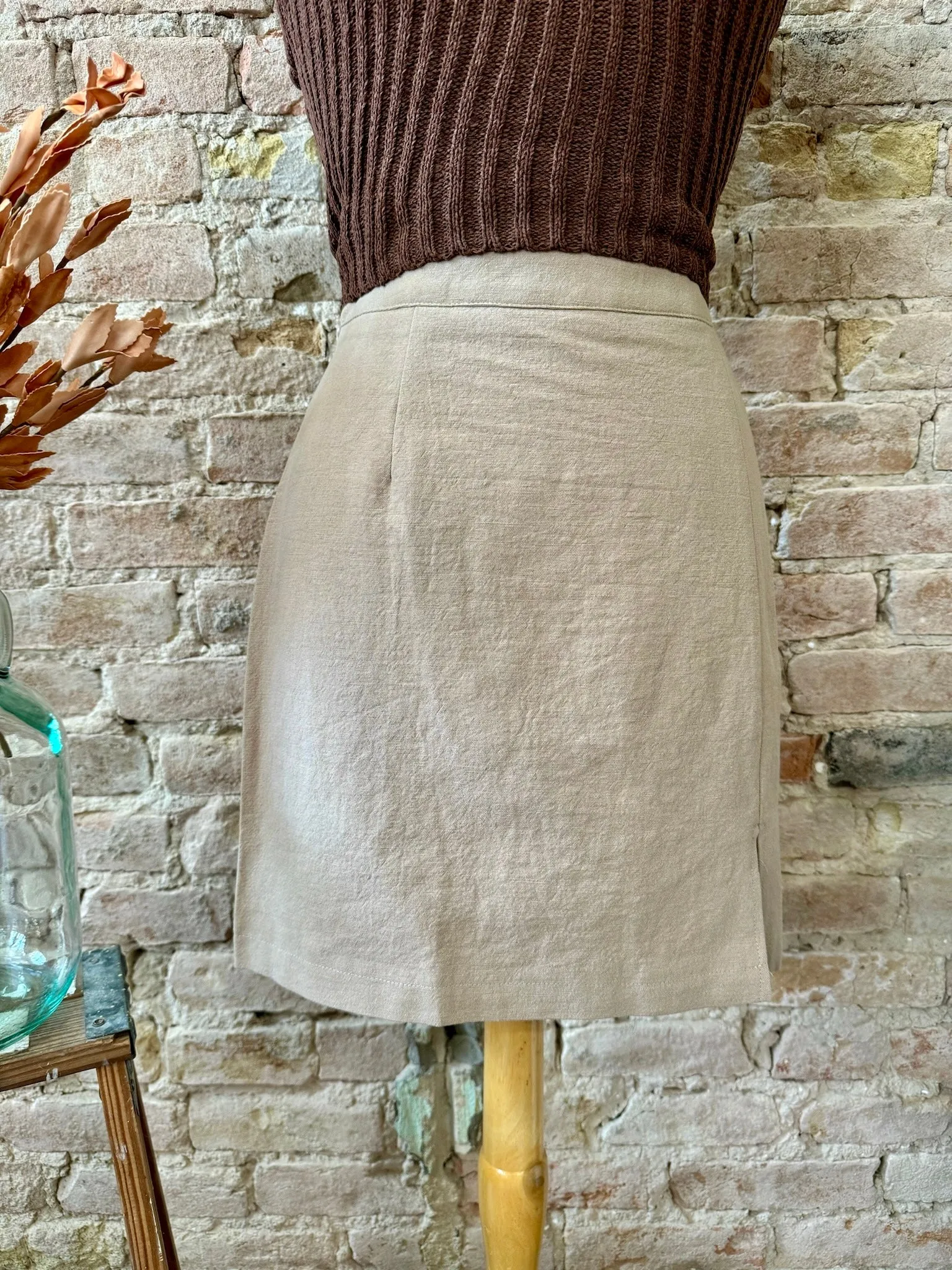 40% Off - Seven PM Sharp Khaki Skirt