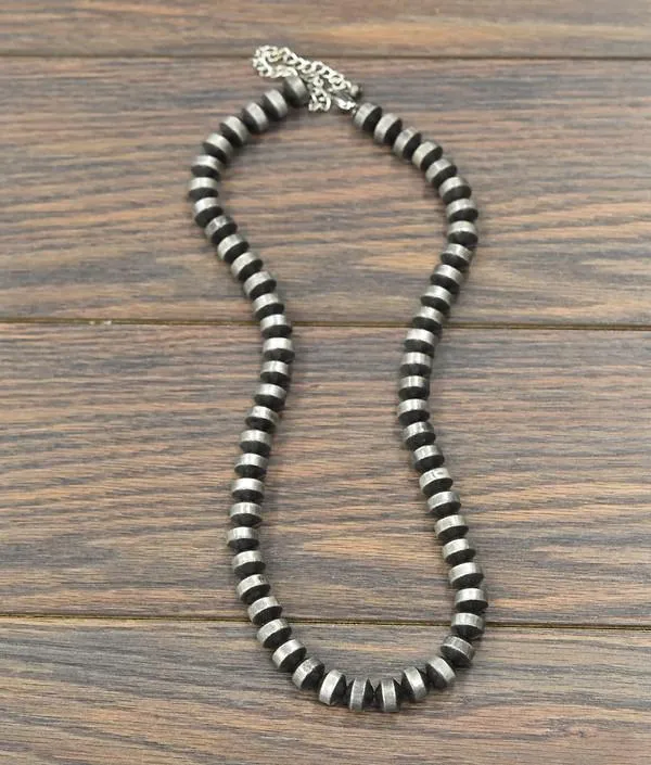 8mm Fashion Silver Pearl Necklace - 24-25"
