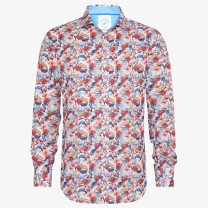A Fish Named Fred Floral Shirt - Coral