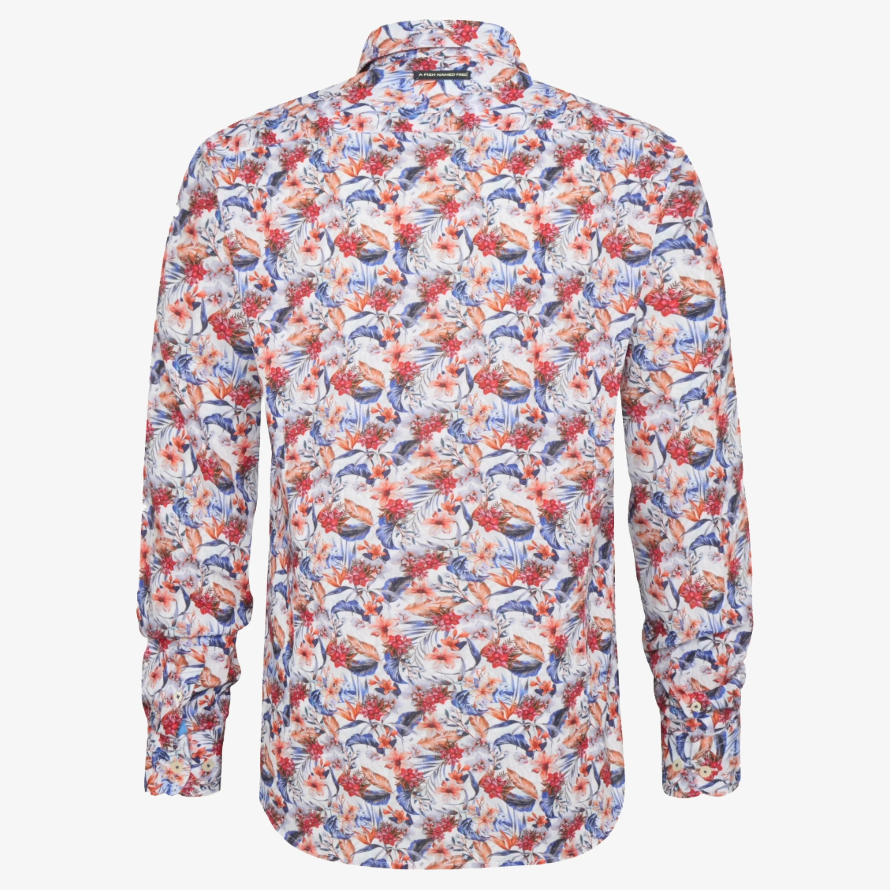 A Fish Named Fred Floral Shirt - Coral