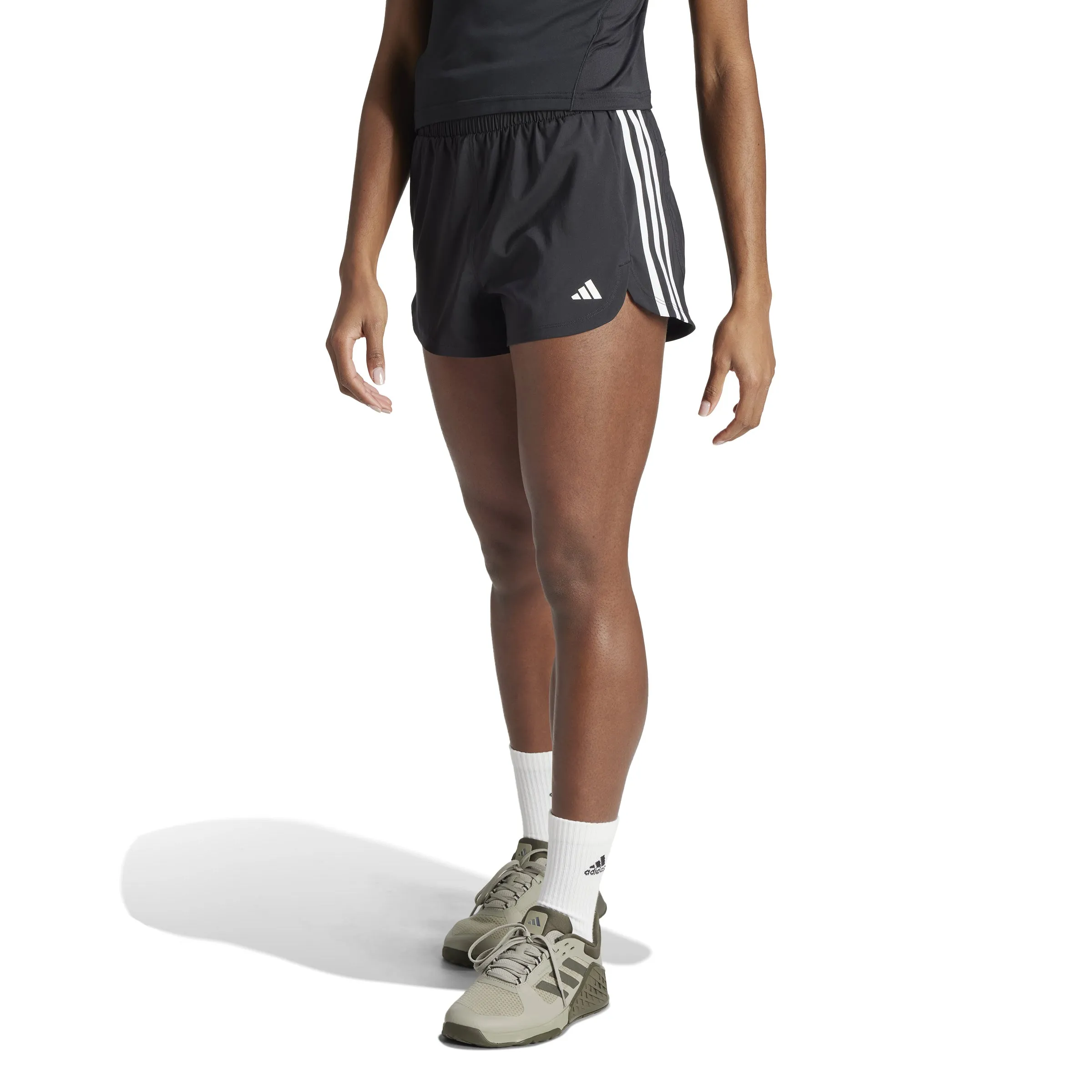 adidas Pacer Training 3-Stripes Woven High-Rise 5 Inch Womens Shorts