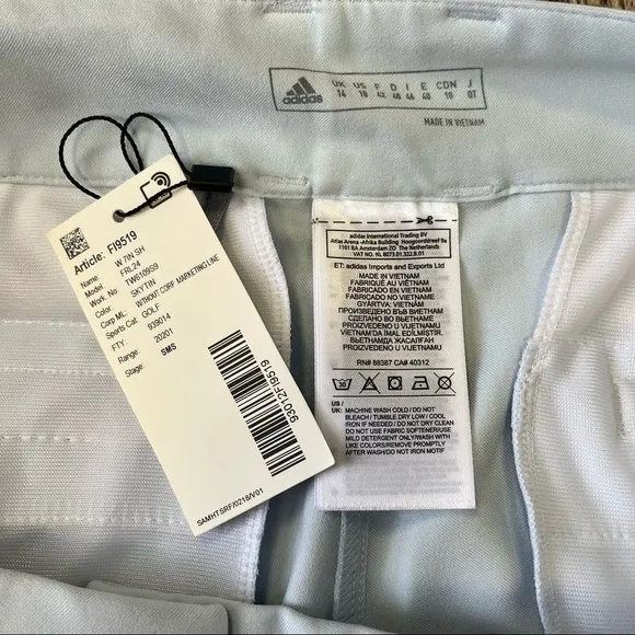 ADIDAS Women's Ultimate Club 7 Inch Shorts Golf Sky Tint Blue Size 10