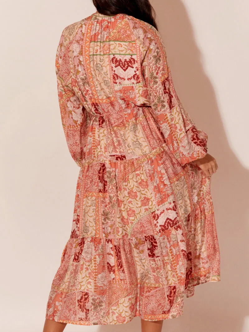Adorne Meredith Patchwork  Maxi Dress
