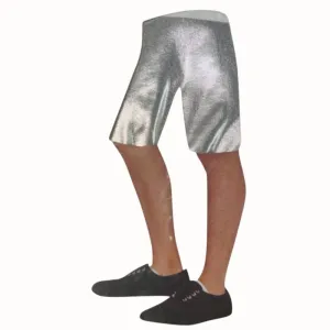 Adult Metallic Long Shorts - Silver