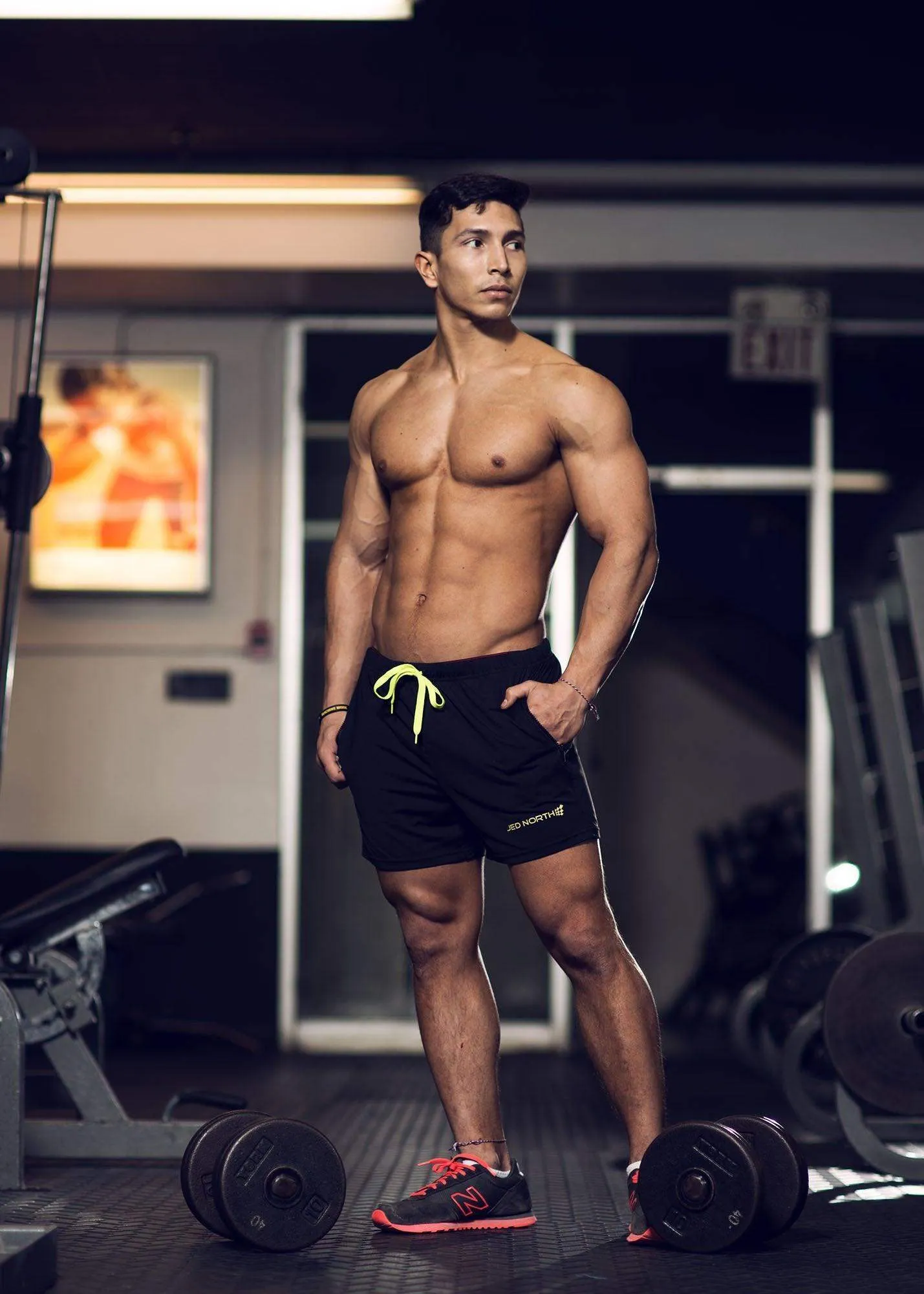 Agile Bodybuilding 4'' Shorts w Zipper Pockets - Black