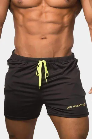 Agile Bodybuilding 4'' Shorts w Zipper Pockets - Black