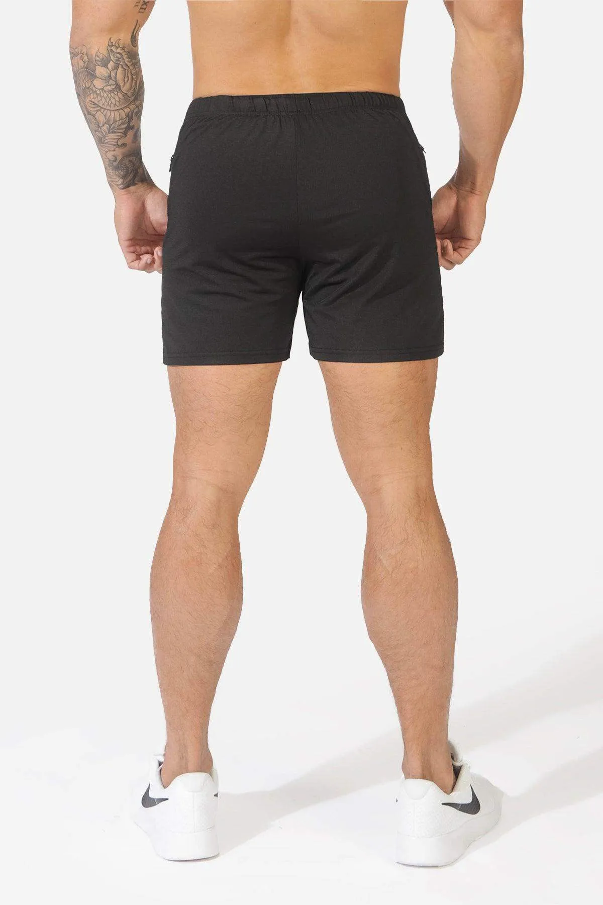 Agile Bodybuilding 4'' Shorts w Zipper Pockets - Black