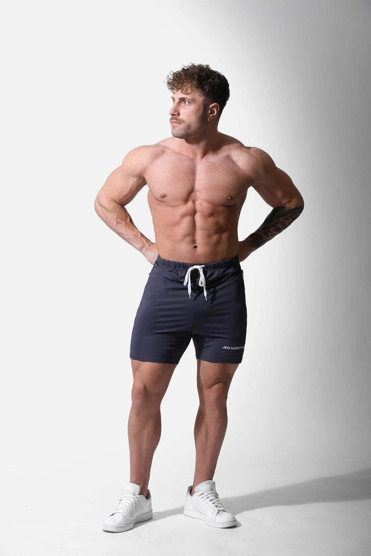 Agile Plus 6.5'' Bodybuilding Shorts w Zipper Pockets - Gray