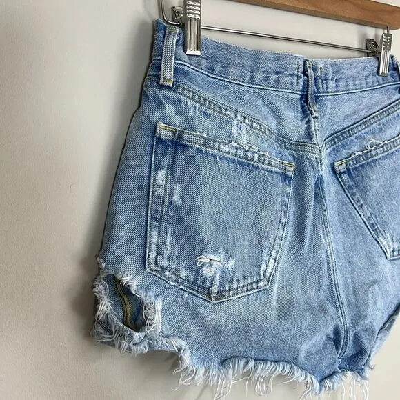 Agolde Parker Shorts Button Up Fly Distressed Size 25