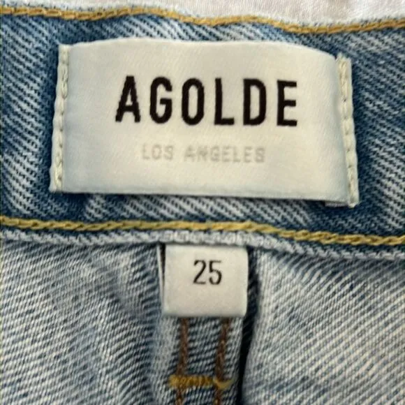 Agolde Parker Shorts Button Up Fly Distressed Size 25