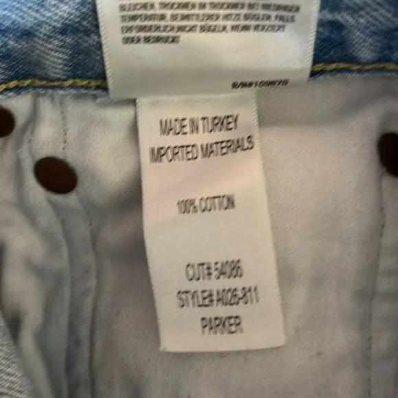 Agolde Parker Shorts Button Up Fly Distressed Size 25