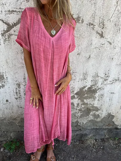 Alessia – Relaxed Cotton-Linen Dress for Women