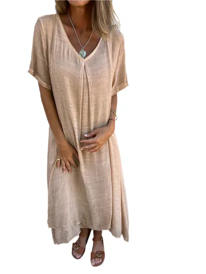 Alessia – Relaxed Cotton-Linen Dress for Women