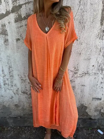 Alessia – Relaxed Cotton-Linen Dress for Women
