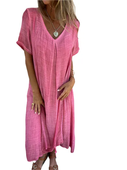 Alessia – Relaxed Cotton-Linen Dress for Women