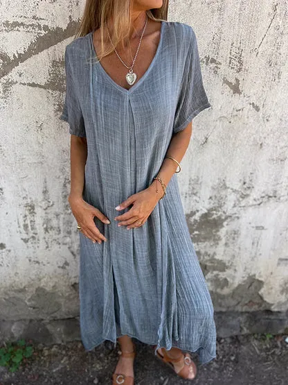 Alessia – Relaxed Cotton-Linen Dress for Women