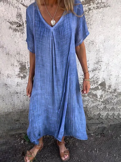 Alessia – Relaxed Cotton-Linen Dress for Women