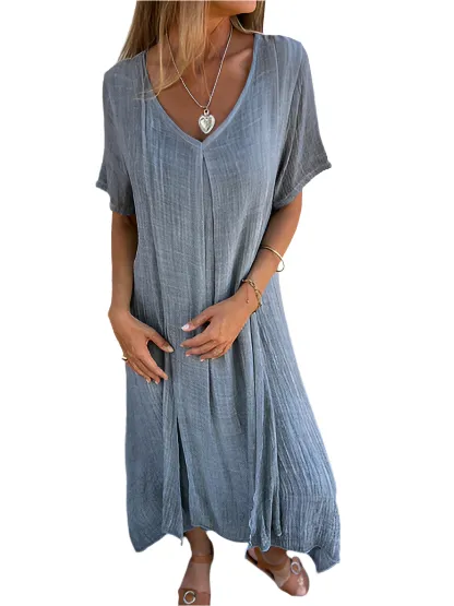 Alessia – Relaxed Cotton-Linen Dress for Women