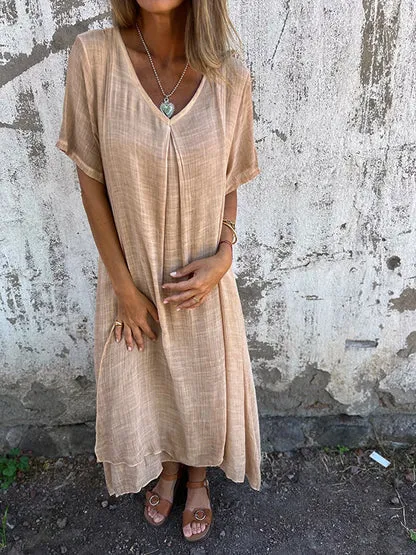 Alessia – Relaxed Cotton-Linen Dress for Women