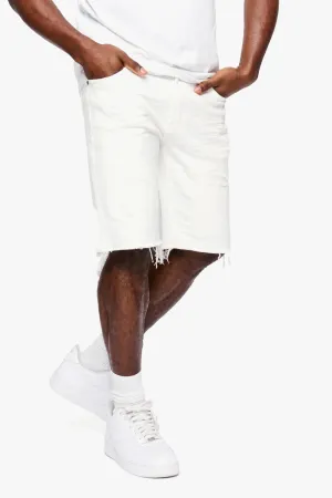 ANOM "LAGOON" WHITE DENIM SHORTS