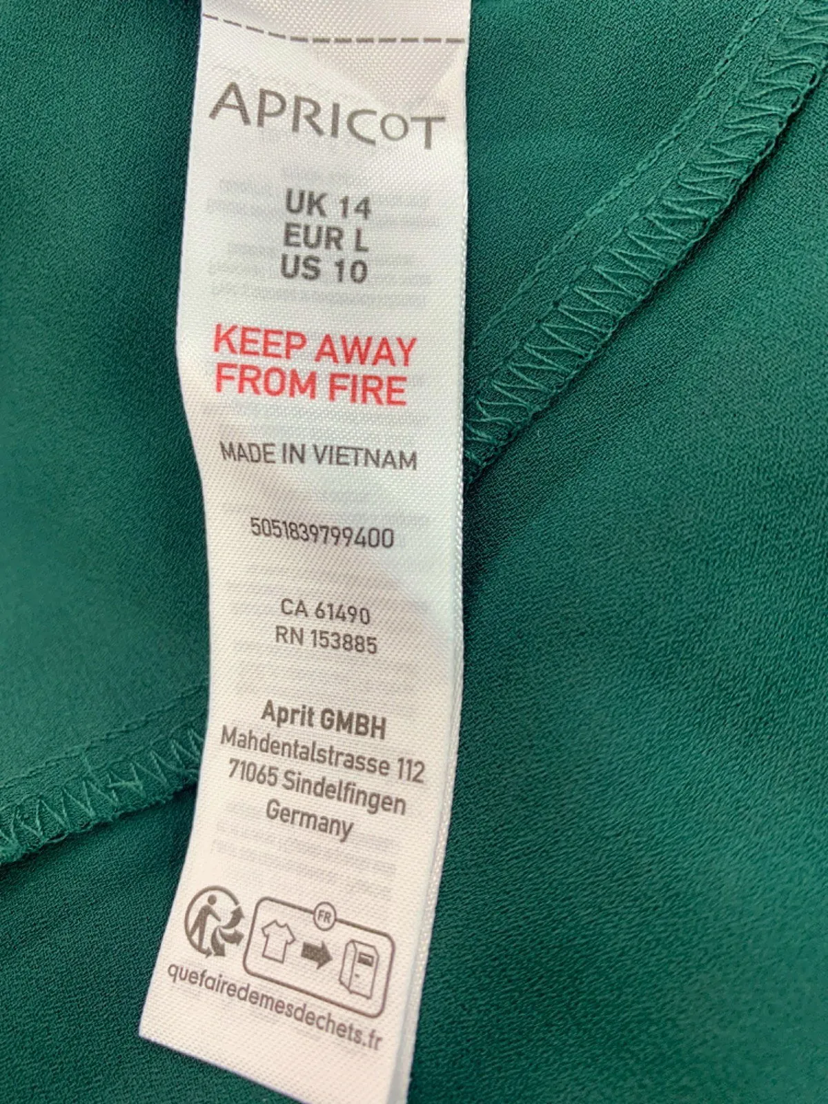 Apricot Green Ditsy Ruched V Neck Dress UK 14