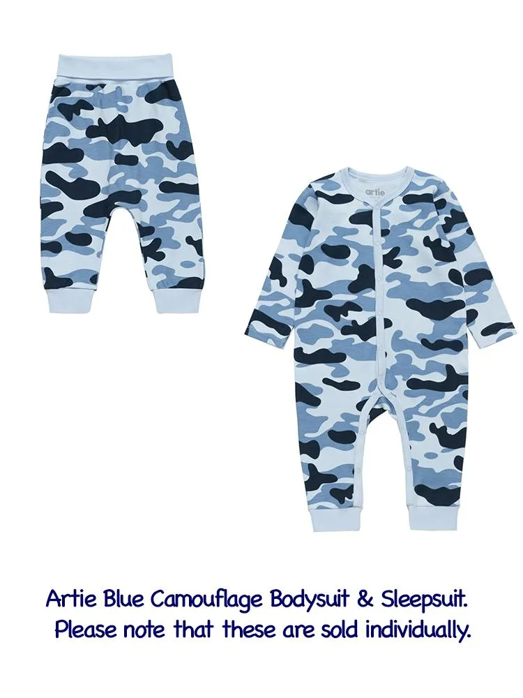 Artie - Blue Camouflage Patterned Baby Leggings 9 to 18 Months