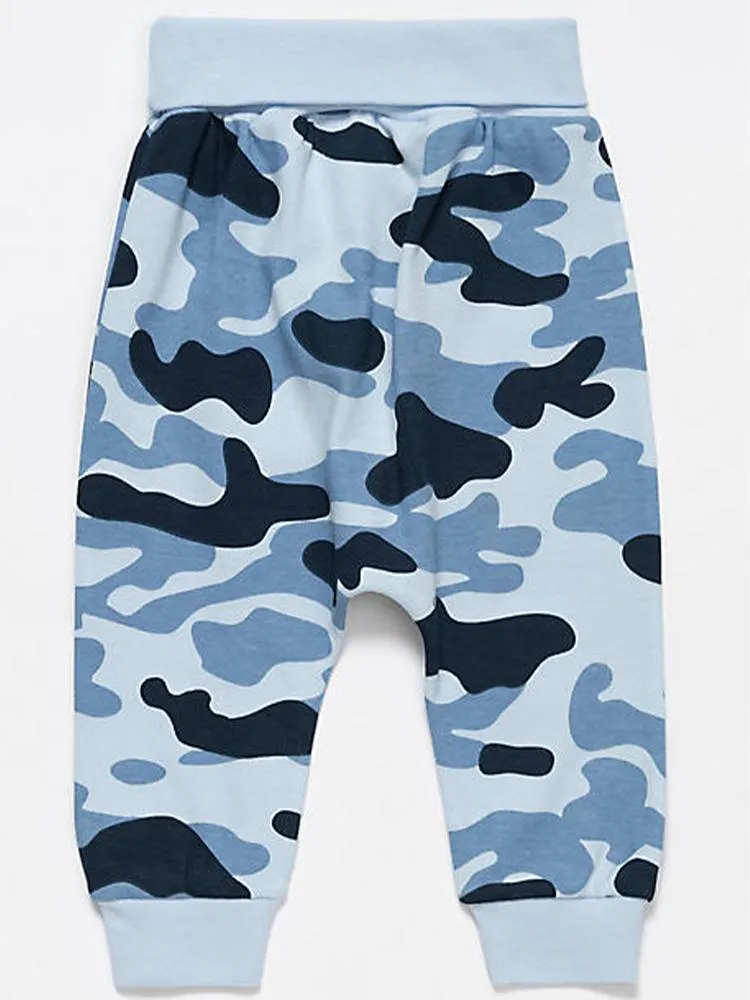 Artie - Blue Camouflage Patterned Baby Leggings 9 to 18 Months