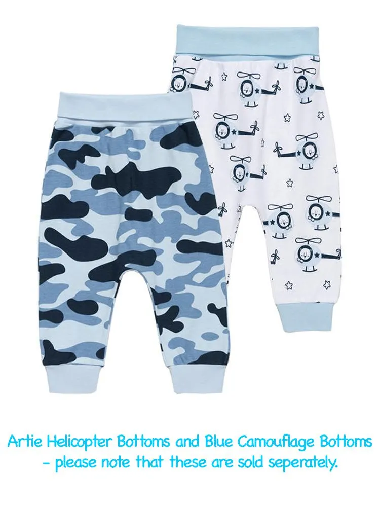 Artie - Blue Camouflage Patterned Baby Leggings 9 to 18 Months