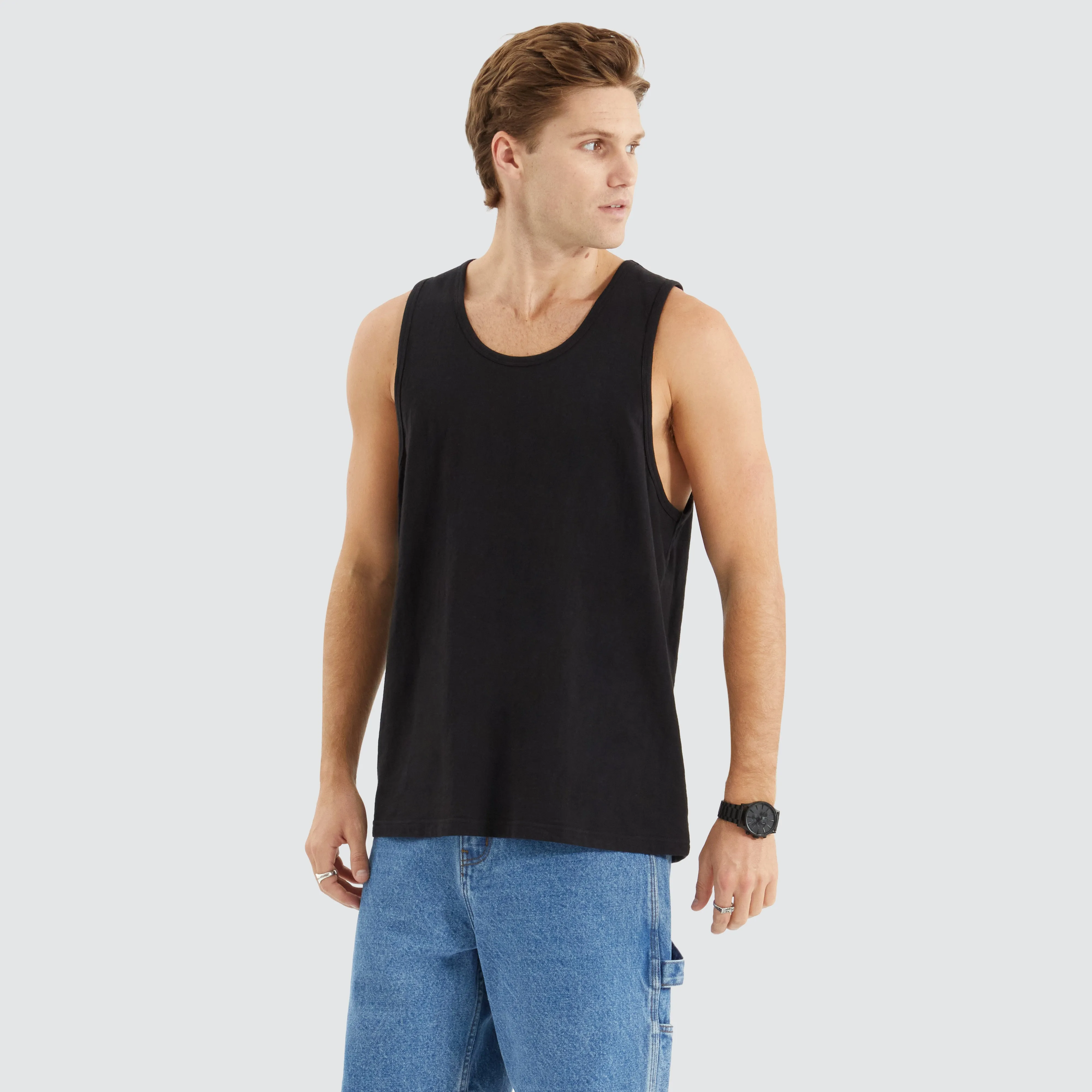 Asheville Relaxed Singlet Jet Black