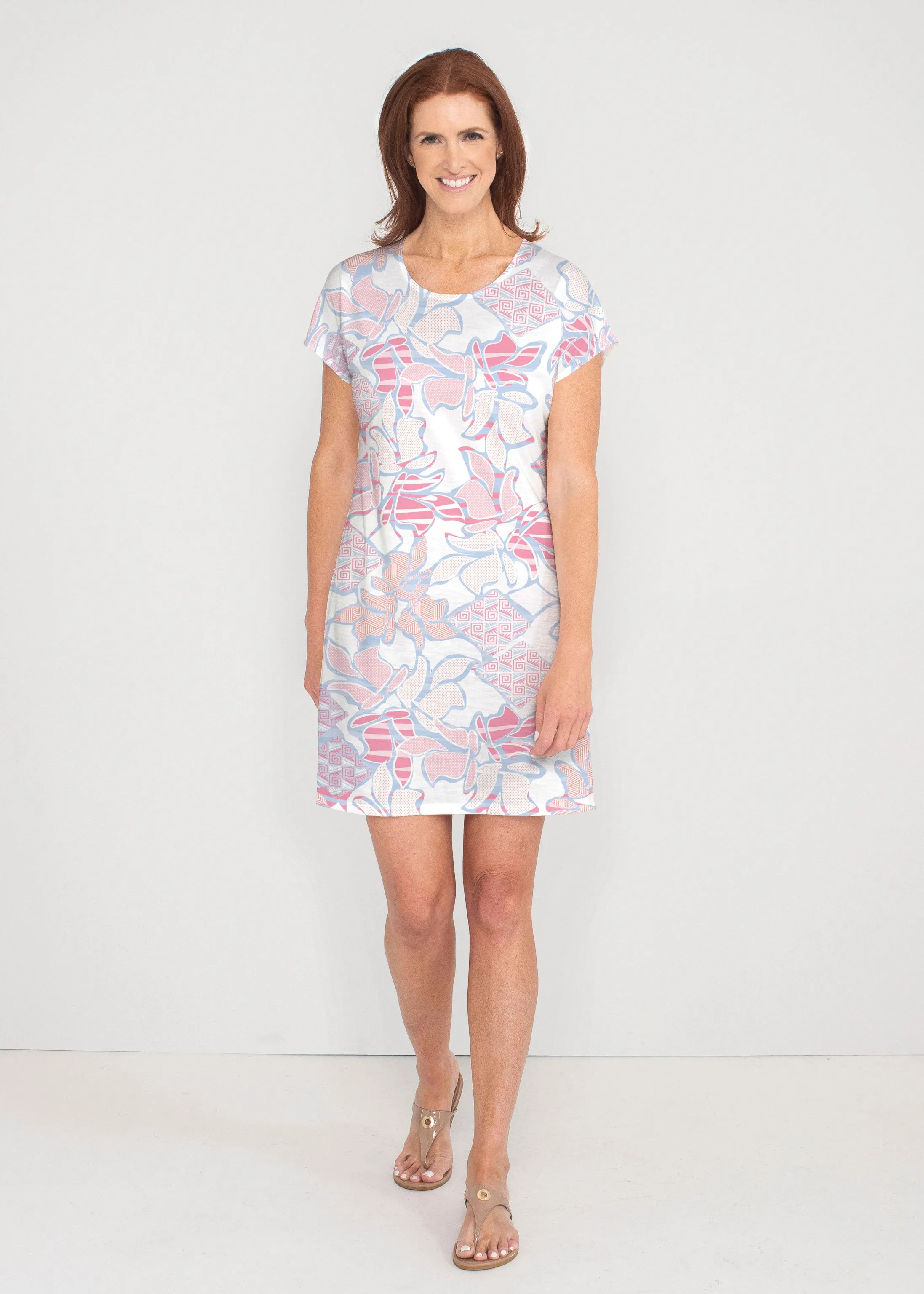 Aztek Sail Peri (8116) ~ French Terry Short Sleeve Crew Dress
