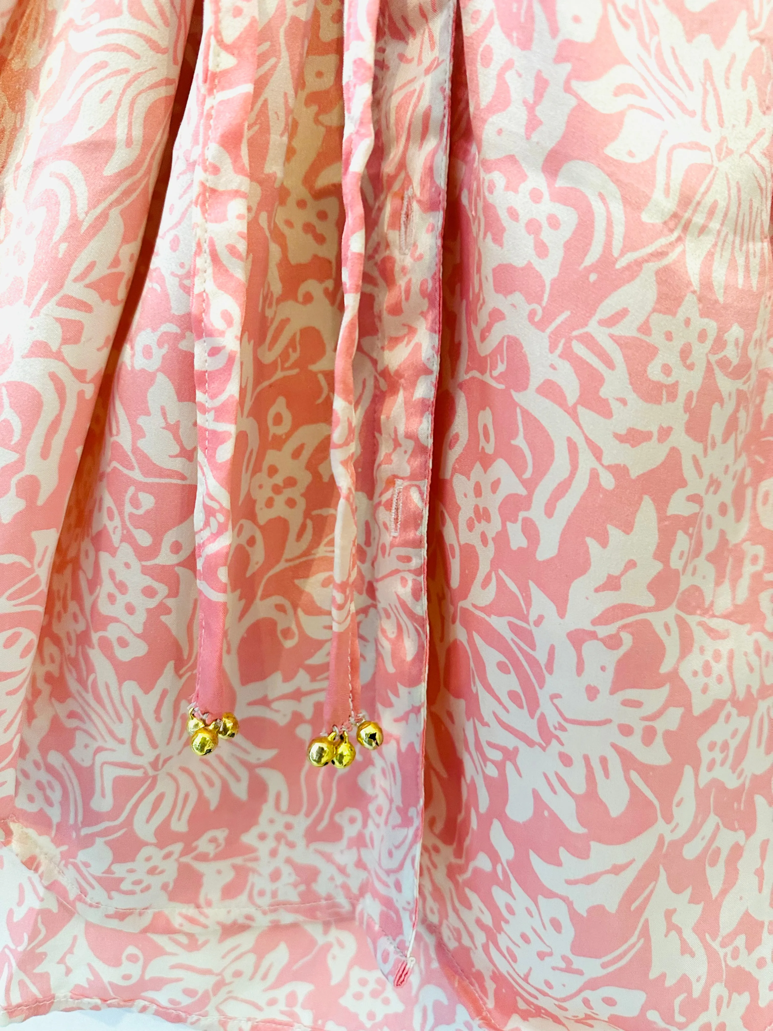 Belize Silk Mini Shirt Dress in Cherry Blossom