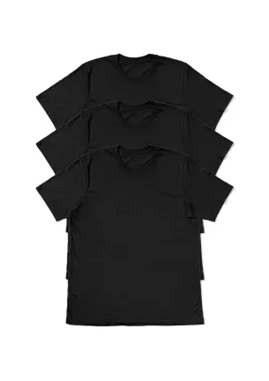Big & Tall Mens T-Shirts Short Sleeve Crew Neck Black 3 Pack