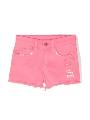 Billie Blush - Drill Five-Pocket Shorts - "Love" Sequin