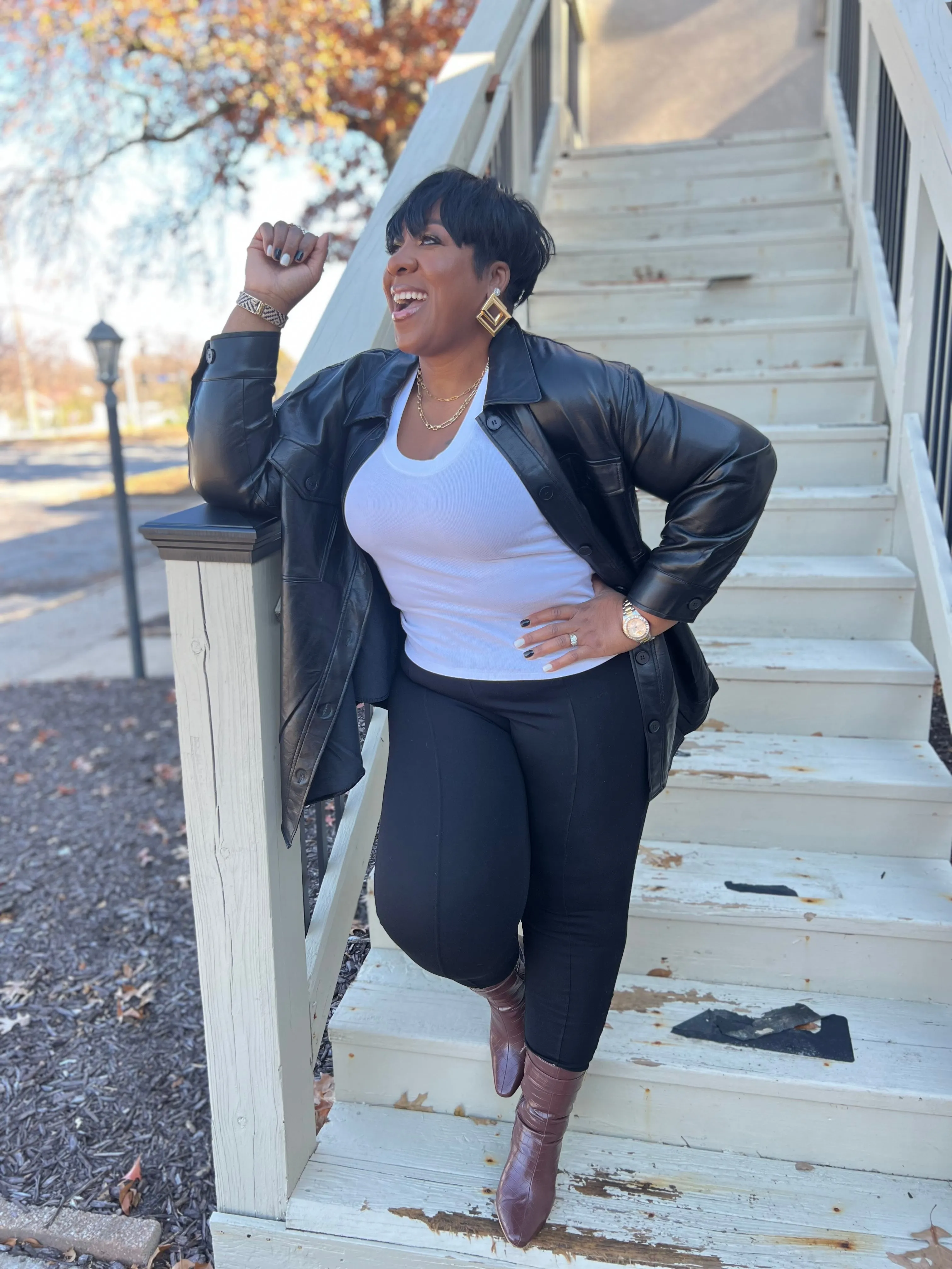Black Faux Leather Jacket