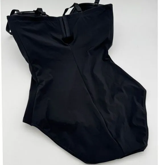 Black‎ Strapless Padded Push-Up Bodysuit Shapewear Backless Plunge Thong