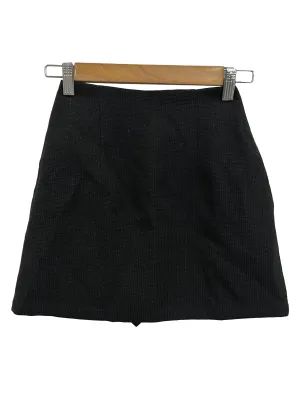 Black Textured Mini Skorts