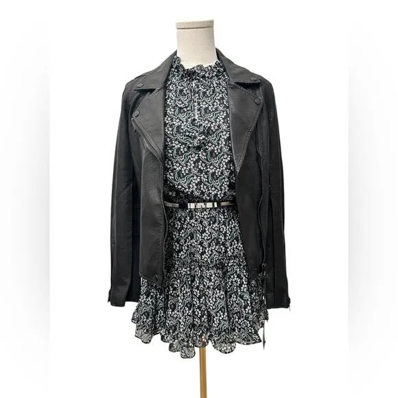BLANK NYC Moto Jacket Matte Black Onyx Vegan Faux Leather Women’s Size Small NWT