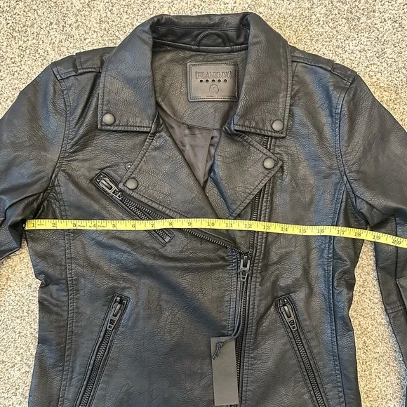 BLANK NYC Moto Jacket Matte Black Onyx Vegan Faux Leather Women’s Size Small NWT
