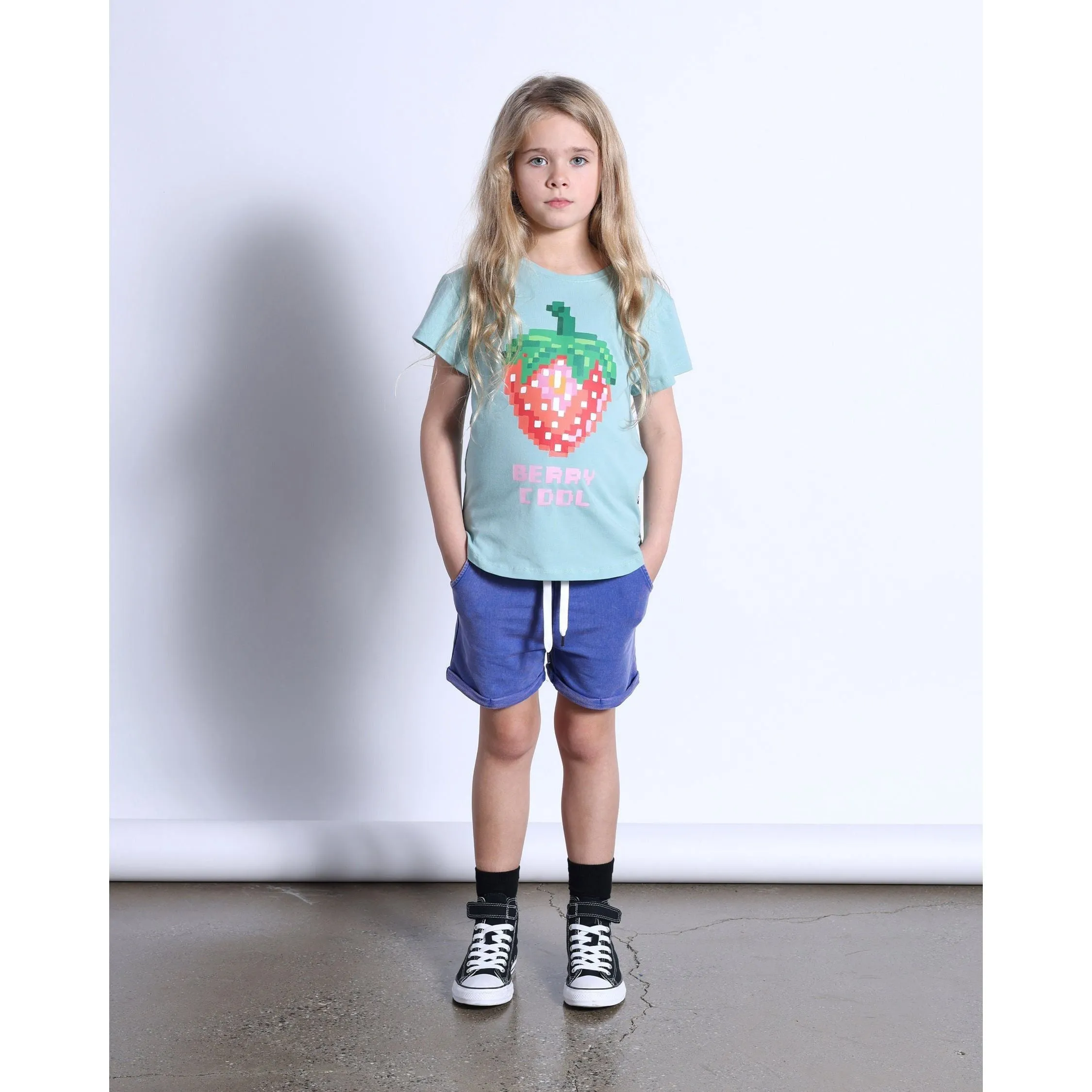 Blasted Track Short- Blue Wash