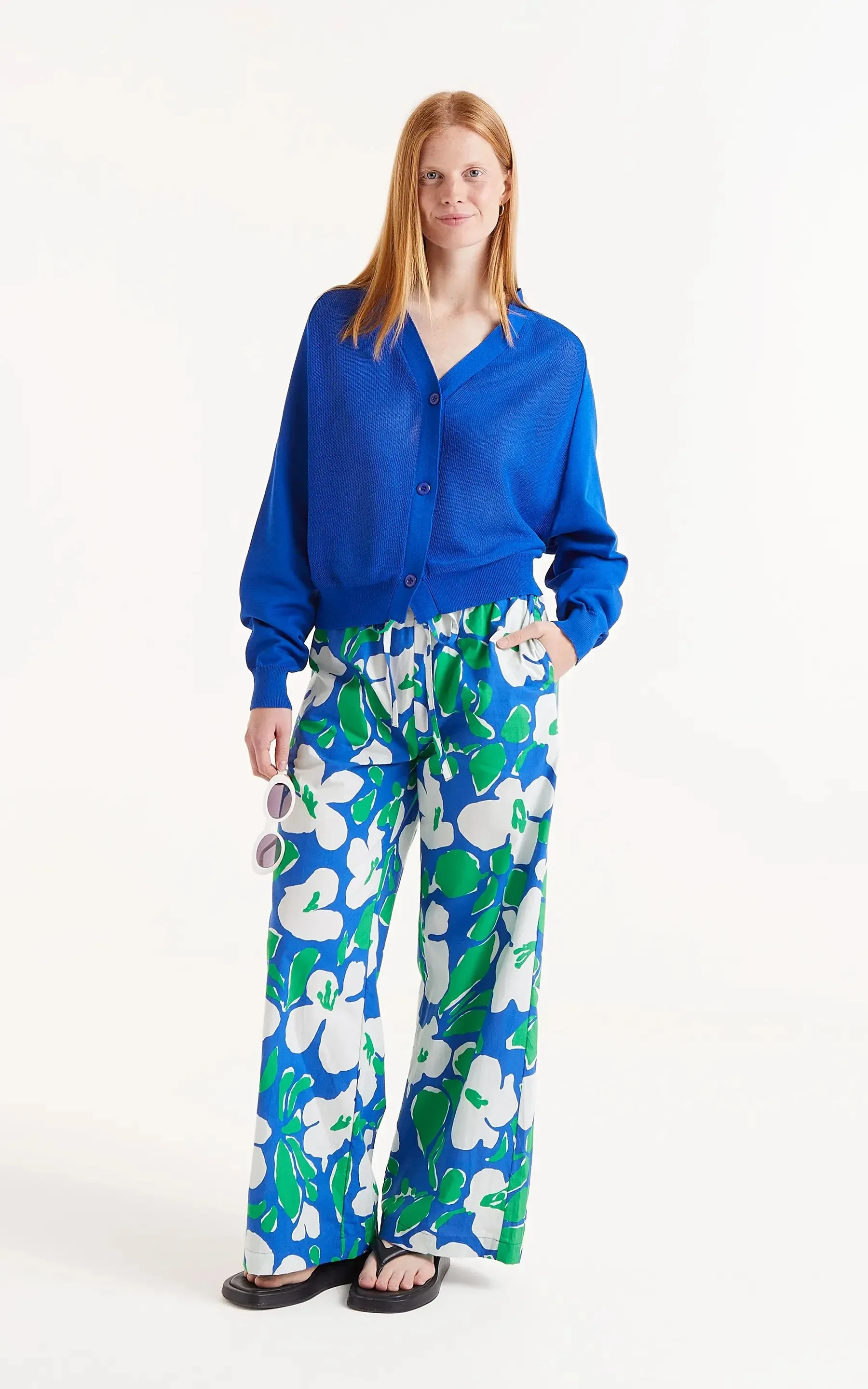Blue Fine Knit Cardigan