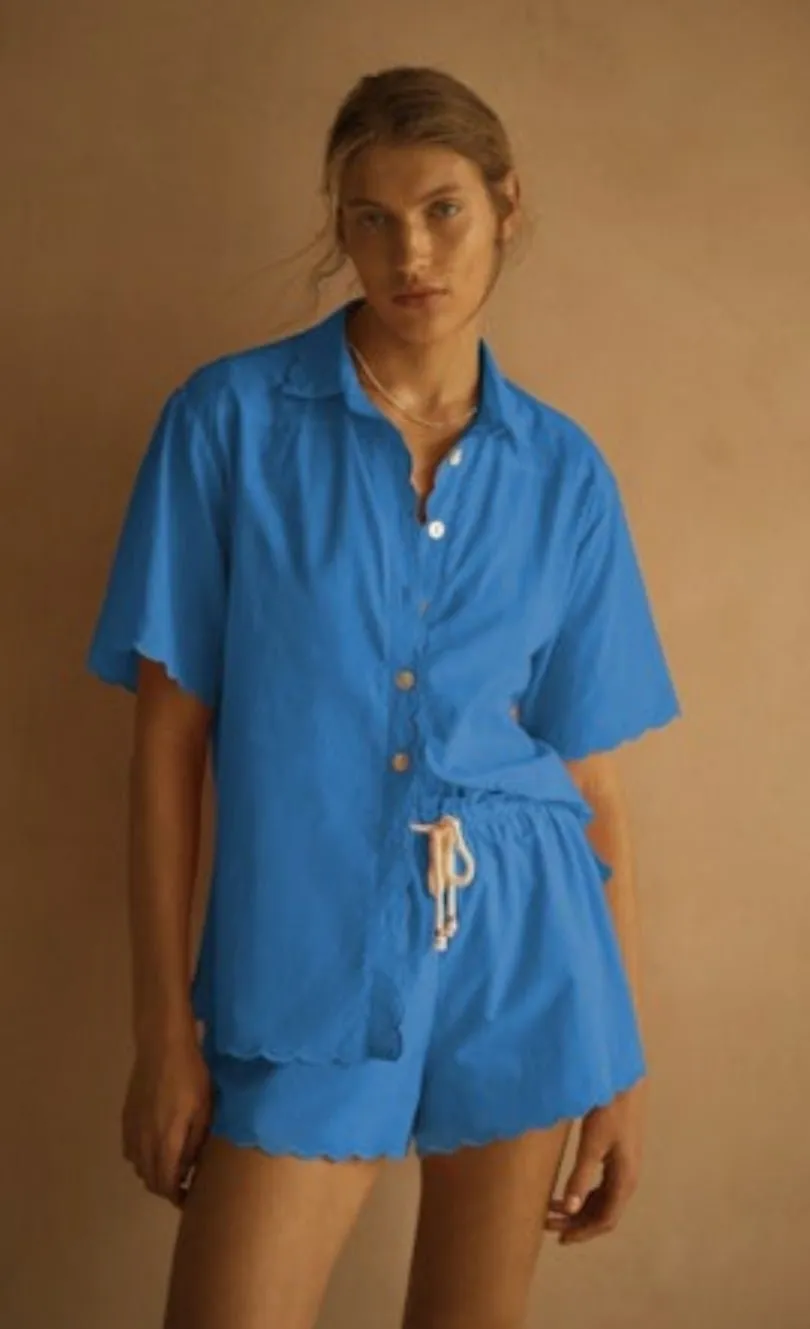 Blue Scallop Shorts